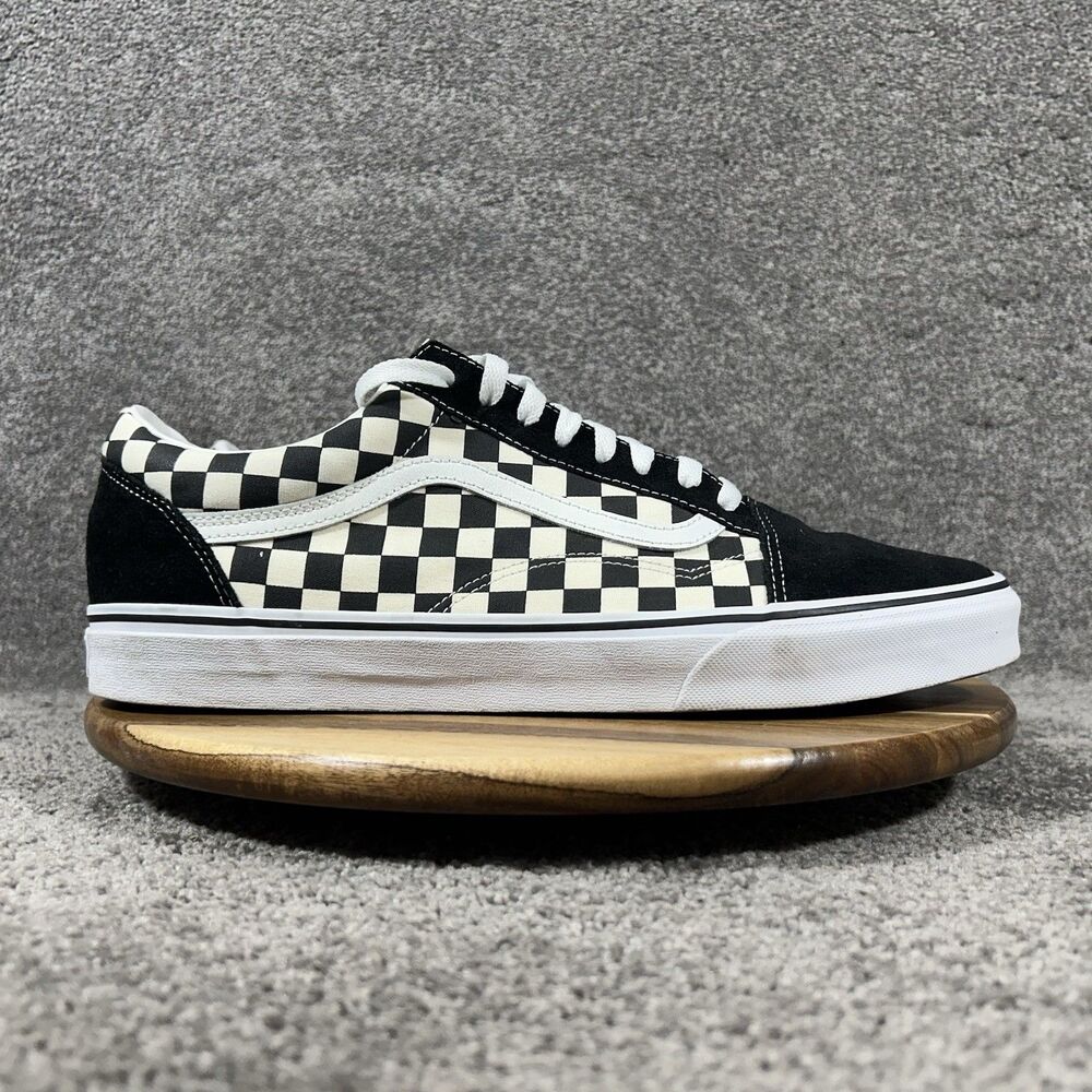 Vans Old Skool Mens Size 14 Black White Checkerboard Athletic Skate Shoes Used